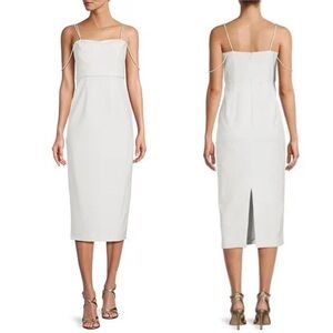 Antonio Melani daria crepe sleeveless pearl strap midi dress size 12 worn once